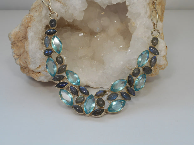 Labradorite and Blue Topaz Necklace 2