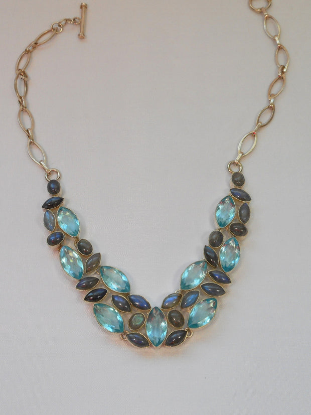 Labradorite and Blue Topaz Necklace 2