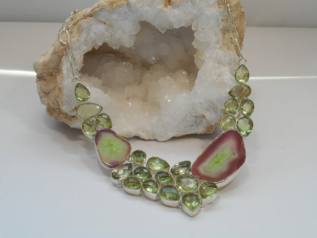 Green Amethyst Quartz Necklace 2