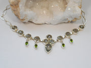 Green Amethyst Quartz and Peridot Collar Necklace