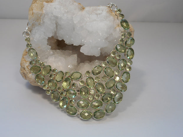 Green Amethyst Quartz Collar Necklace 1