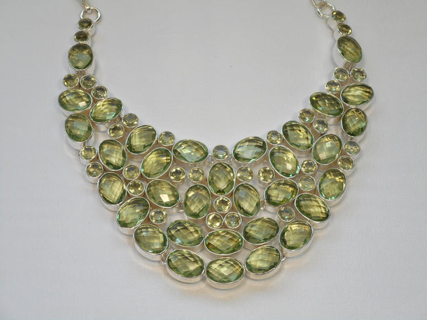 Green Amethyst Quartz Collar Necklace 1