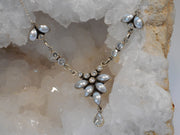 Delicate White Topaz Necklace 3 with Pearls