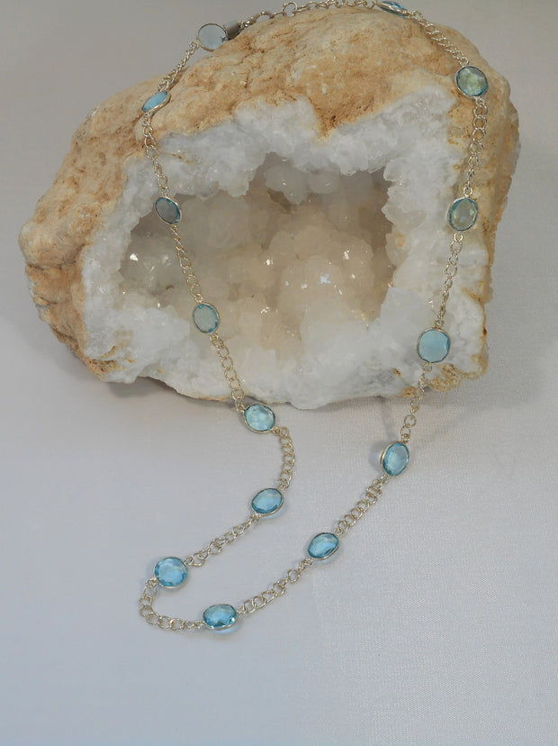 Delicate Blue Topaz Necklace 2