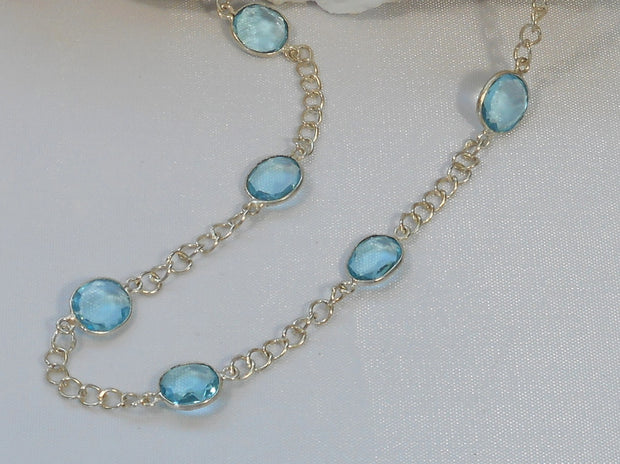 Delicate Blue Topaz Necklace 2