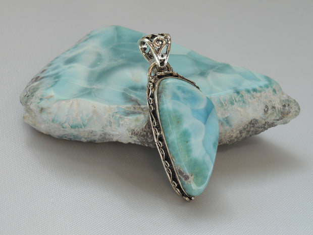 Larimar Scrollwork Pendant 1