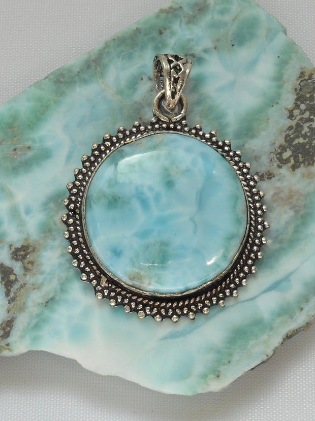 Larimar Scrollwork Pendant 5