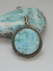 Larimar Scrollwork Pendant 5
