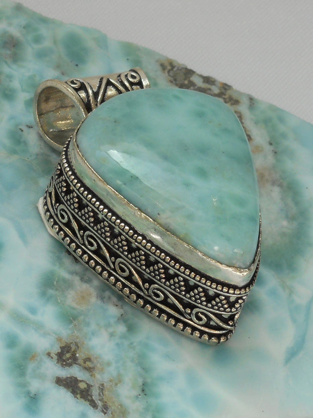 Larimar Scrollwork Pendant 2