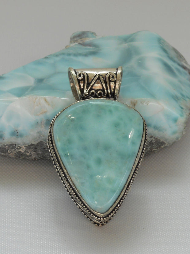 Larimar Scrollwork Pendant 2