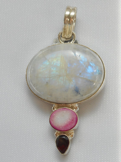 Moonstone and Garnet Pendant