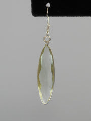 Green Amethyst Quartz and Sterling Marquis Earring Set