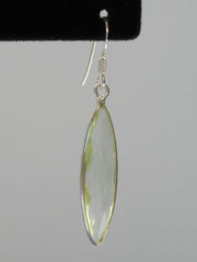 Green Amethyst Quartz and Sterling Marquis Earring Set