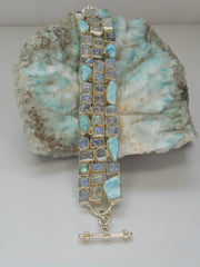 Larimar and Moonstone Bracelet 2