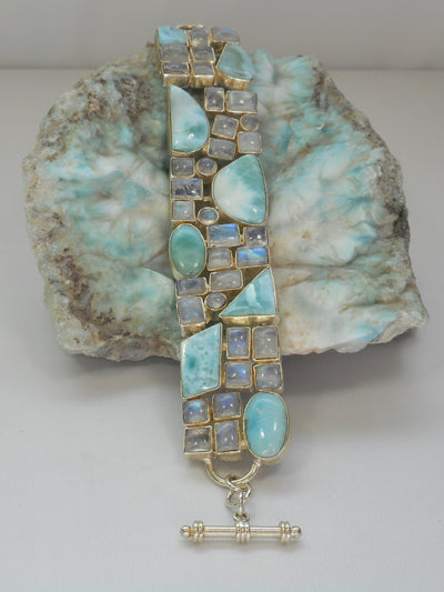 Larimar and Moonstone Bracelet 1