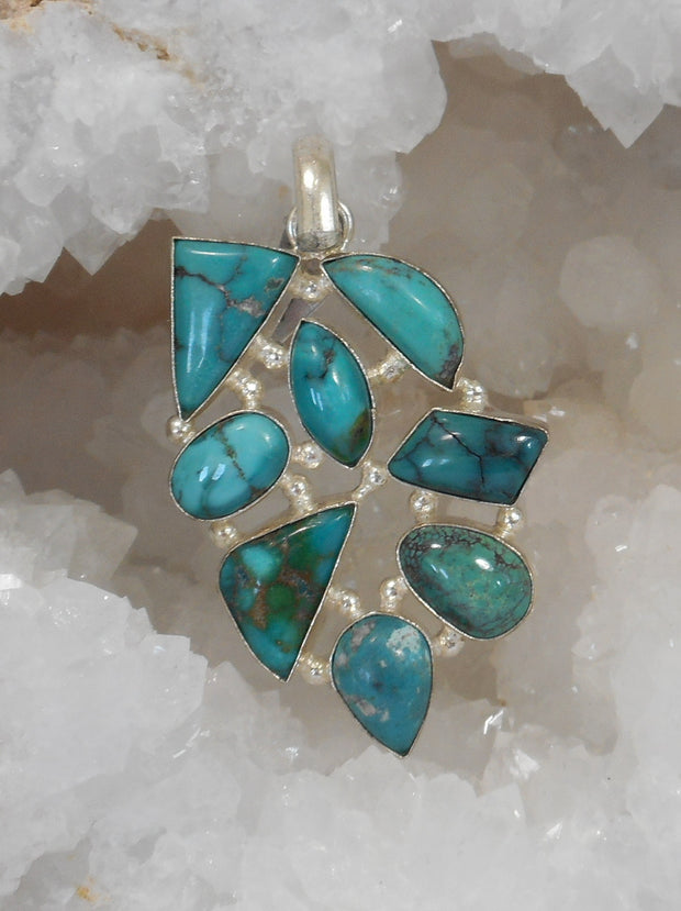 Tibetan Turquoise and Sterling Pendant 1