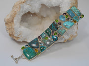 Chrysocolla and Turquoise Bracelet with Blue Topaz, Peridot and Citrine Quartz