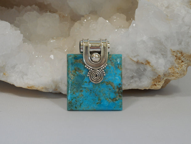 Copper Turquoise Blue Pendant 2