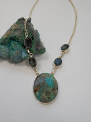 Chrysocolla Necklace 4 with Iolite