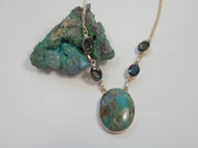 Chrysocolla Necklace 4 with Iolite