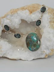 Chrysocolla Necklace 4 with Iolite