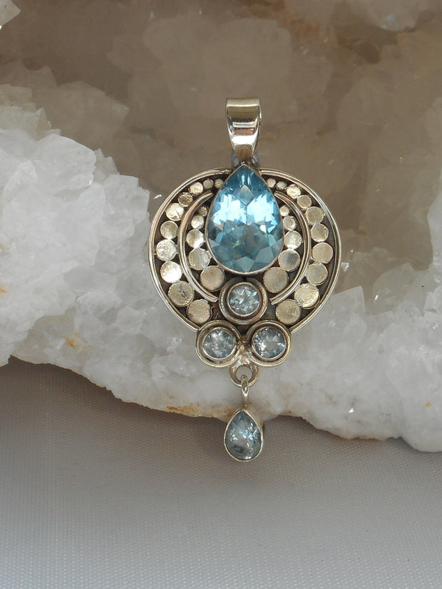 Blue Topaz and Sterling Pendant 1