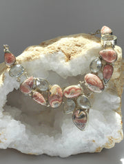 Rhodachrosite Necklace 1 with White Topaz