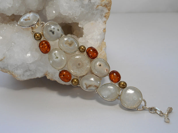 Amber Bracelet 2 with Solar Quartz