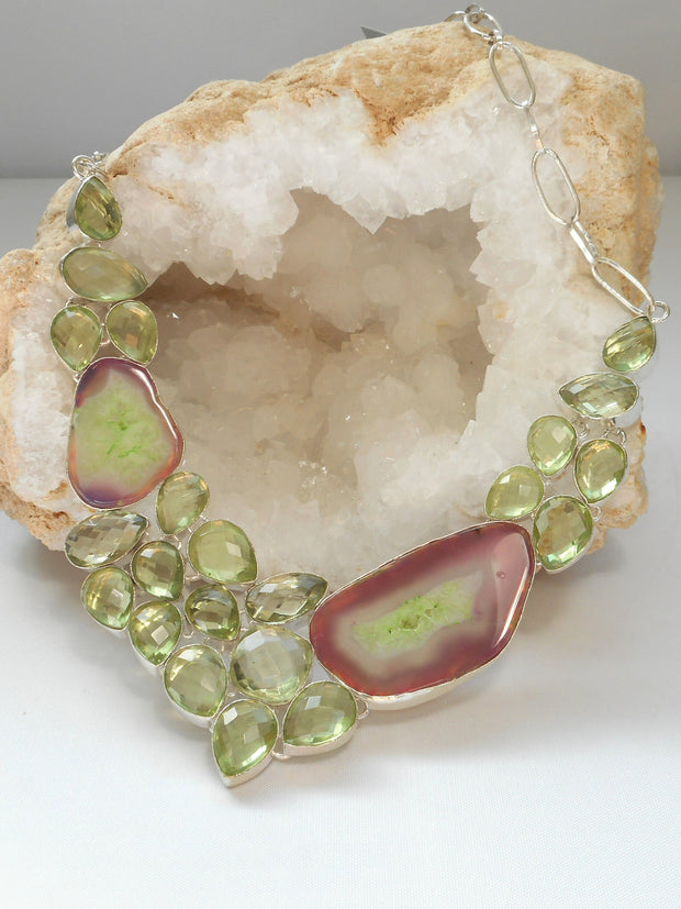 Green Amethyst Quartz Necklace 2