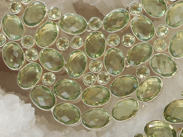 Green Amethyst Quartz Collar Necklace 1