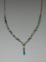 Delicate Blue Topaz and Larimar Necklace