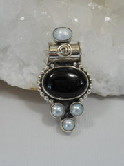 Black Onyx Pendant 2 with Pearls