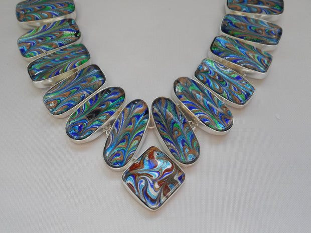 *Venetian Glass Collar Necklace (Dichroic Glass Collection)