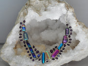 Dichroic Glass Necklace 2 with Amethyst