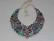 Dichroic Glass Necklace 3 with Amethyst Quartz