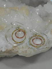 Delicate Sterling and Copper Hoop Earring Set 1