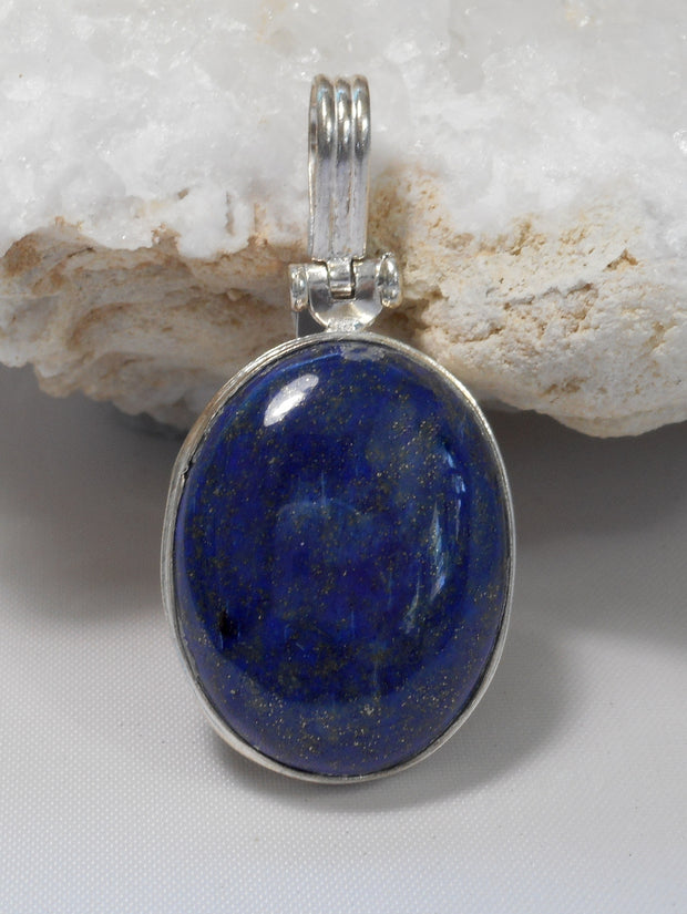 Lapis Oval Pendant 1 with Hinged Bail