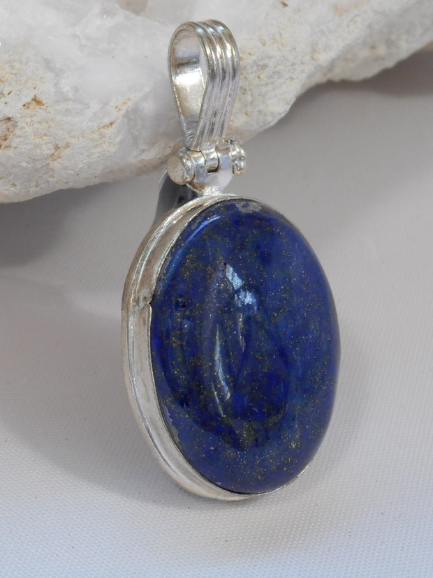 Lapis Oval Pendant 1 with Hinged Bail