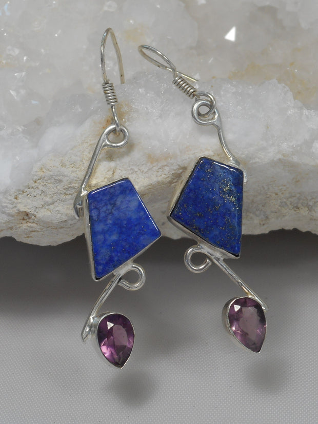 Lapis Earring Set 1 with Amethyst