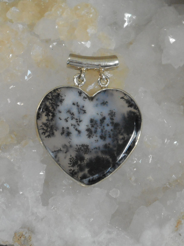 Dendritic Opal Heart Pendant 1