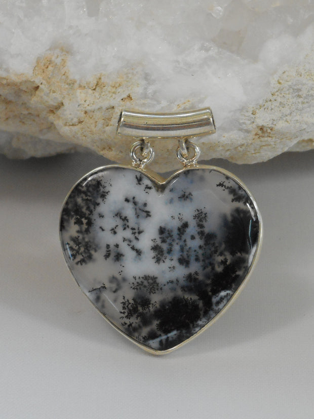 Dendritic Opal Heart Pendant 1