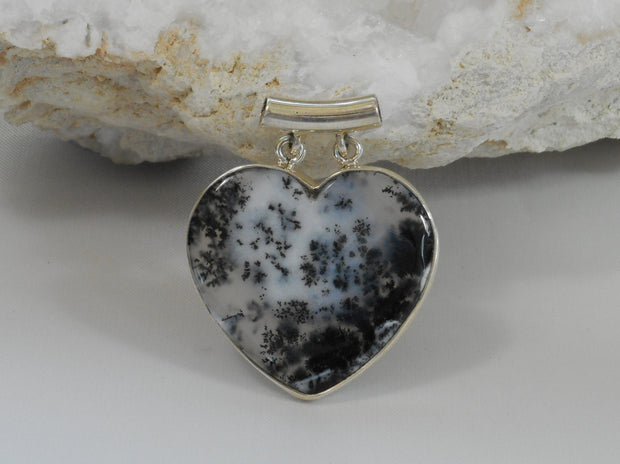 Dendritic Opal Heart Pendant 1