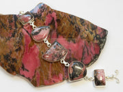 Rhodonite and Sterling Bracelet 1