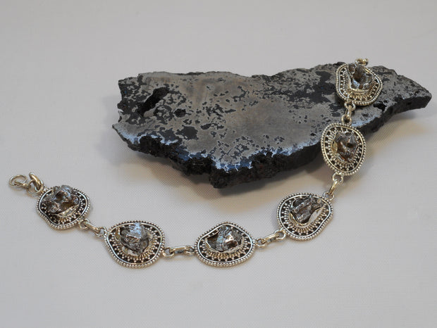 Sterling and Meteorite Bracelet 1