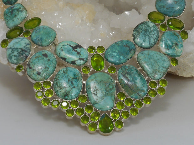 Chrysocolla Necklace 3 with Peridot