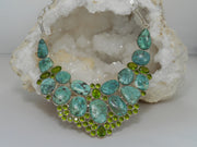 Chrysocolla Necklace 3 with Peridot