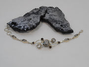 Sterling and Meteorite Bracelet 4 with Smoky Topaz