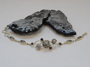 Sterling and Meteorite Bracelet 4 with Smoky Topaz