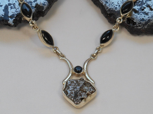 Sterling and Meteorite Necklace 5