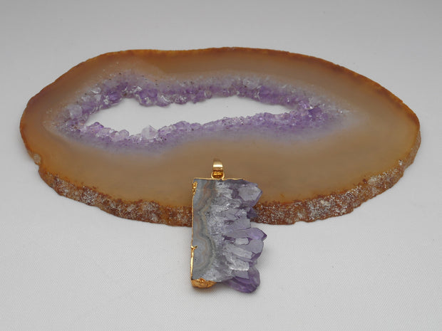 Free-form Organic Amethyst Quartz Pendant 1